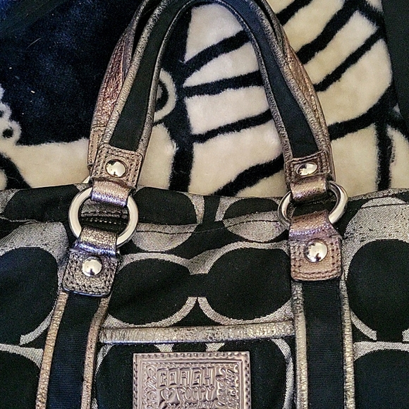 Coach Poppy 1941 Lurex Purse - Black/Silver - Picture 3 of 8